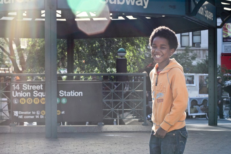 yello sweatshirt kid in union square